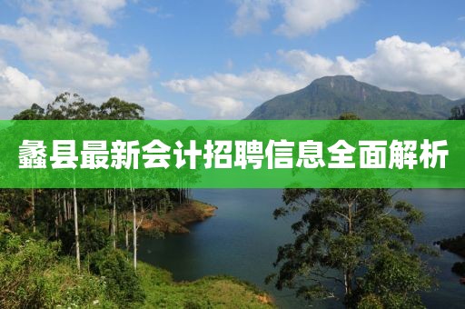 蠡县最新会计招聘信息全面解析