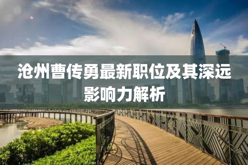 沧州曹传勇最新职位及其深远影响力解析