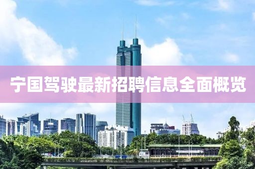 宁国驾驶最新招聘信息全面概览