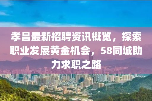 孝昌最新招聘资讯概览，探索职业发展黄金机会，58同城助力求职之路