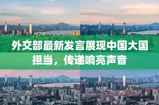 外交部最新发言展现中国大国担当，传递响亮声音