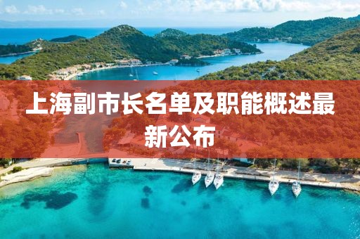 上海副市长名单及职能概述最新公布
