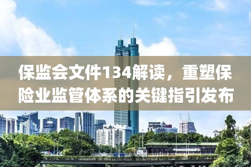 保监会文件134解读，重塑保险业监管体系的关键指引发布