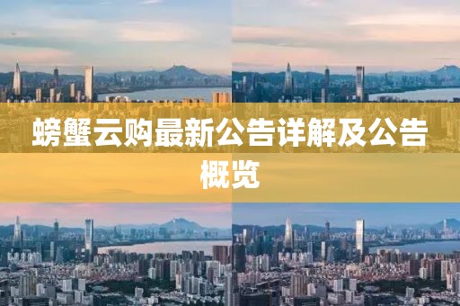螃蟹云购最新公告详解及公告概览