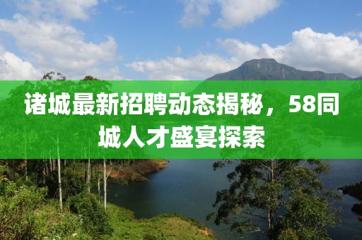 诸城最新招聘动态揭秘，58同城人才盛宴探索