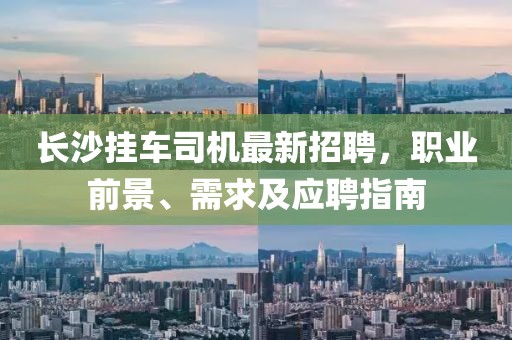 长沙挂车司机最新招聘，职业前景、需求及应聘指南