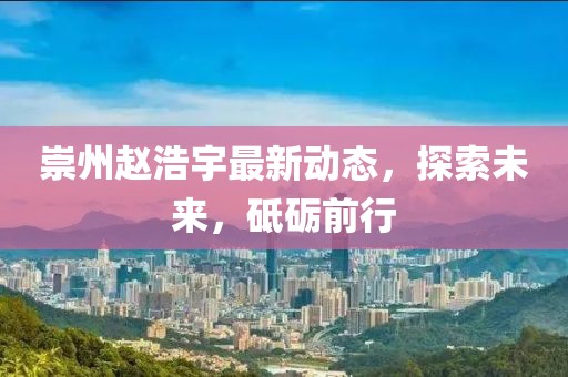 崇州赵浩宇最新动态，探索未来，砥砺前行