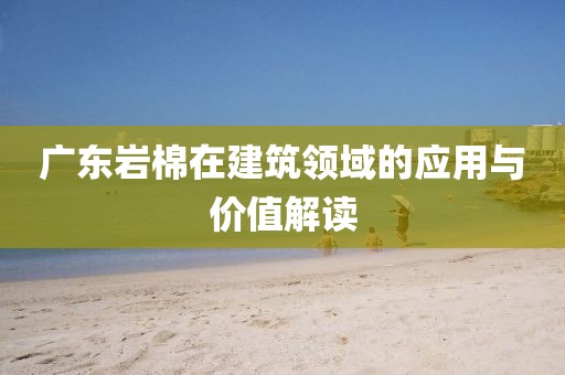 广东岩棉在建筑领域的应用与价值解读