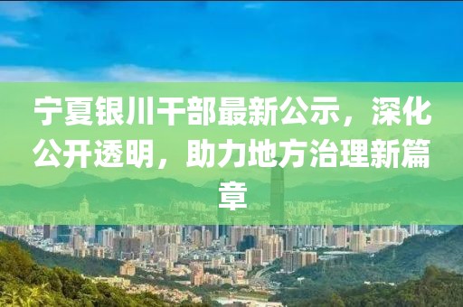 宁夏银川干部最新公示，深化公开透明，助力地方治理新篇章
