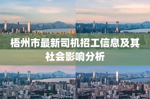 梧州市最新司机招工信息及其社会影响分析