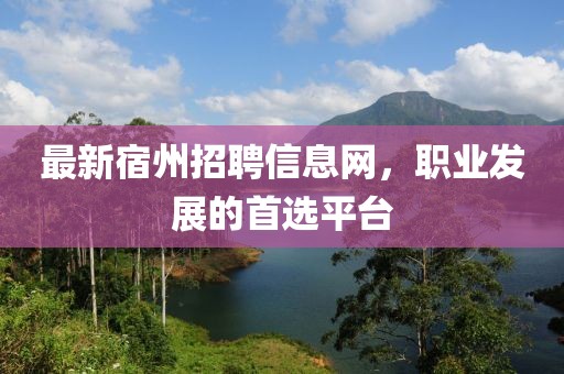 最新宿州招聘信息网，职业发展的首选平台