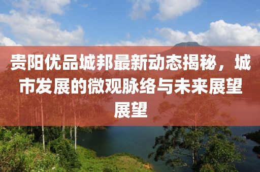 贵阳优品城邦最新动态揭秘，城市发展的微观脉络与未来展望展望