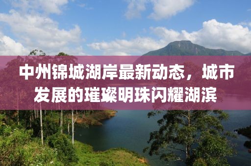 中州锦城湖岸最新动态，城市发展的璀璨明珠闪耀湖滨
