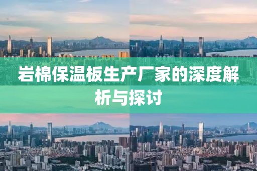 岩棉保温板生产厂家的深度解析与探讨
