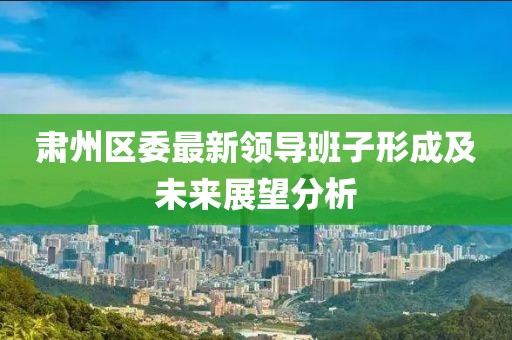肃州区委最新领导班子形成及未来展望分析
