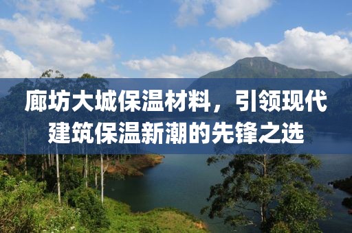 廊坊大城保温材料，引领现代建筑保温新潮的先锋之选