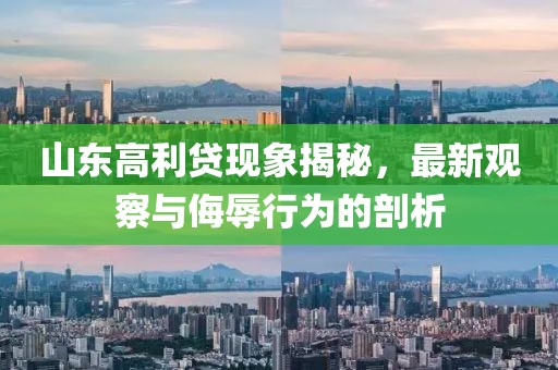 山东高利贷现象揭秘，最新观察与侮辱行为的剖析