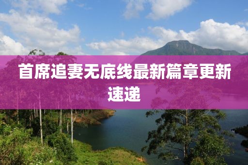 首席追妻无底线最新篇章更新速递