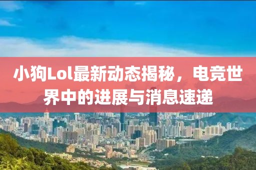 小狗Lol最新动态揭秘，电竞世界中的进展与消息速递