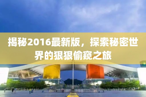 揭秘2016最新版，探索秘密世界的狠狠偷窥之旅
