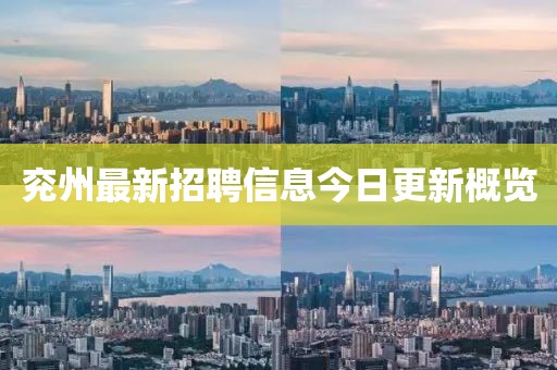 兖州最新招聘信息今日更新概览