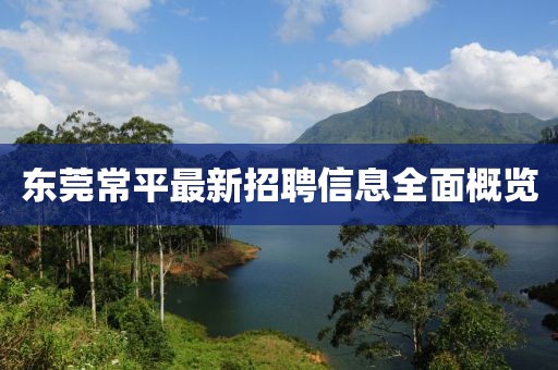 东莞常平最新招聘信息全面概览