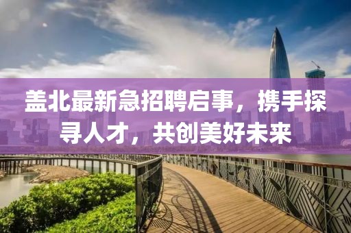 盖北最新急招聘启事，携手探寻人才，共创美好未来