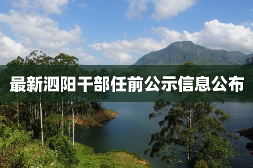 最新泗阳干部任前公示信息公布