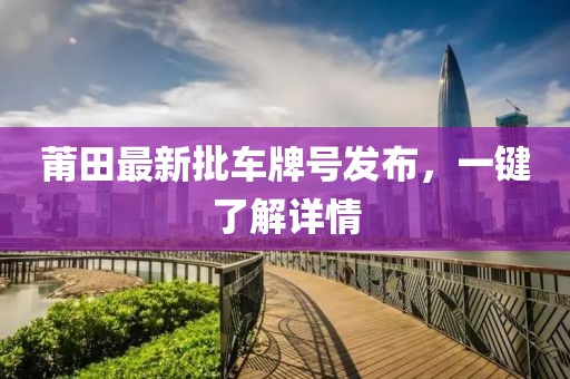 莆田最新批车牌号发布，一键了解详情
