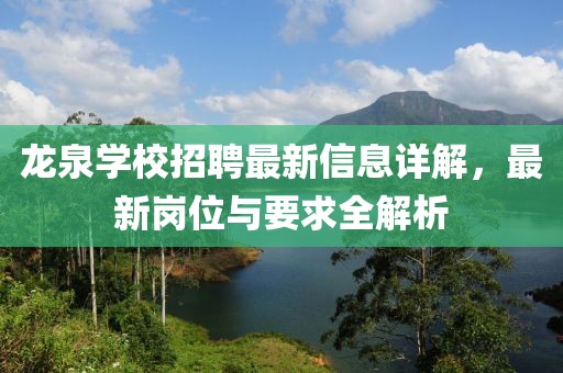 龙泉学校招聘最新信息详解，最新岗位与要求全解析