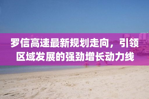 罗信高速最新规划走向，引领区域发展的强劲增长动力线