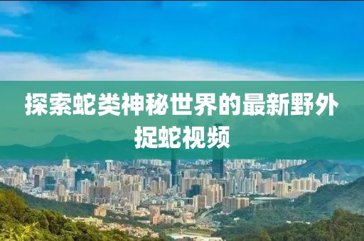 探索蛇类神秘世界的最新野外捉蛇视频