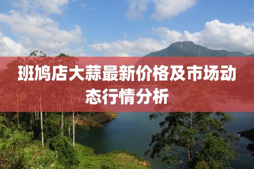 班鸠店大蒜最新价格及市场动态行情分析