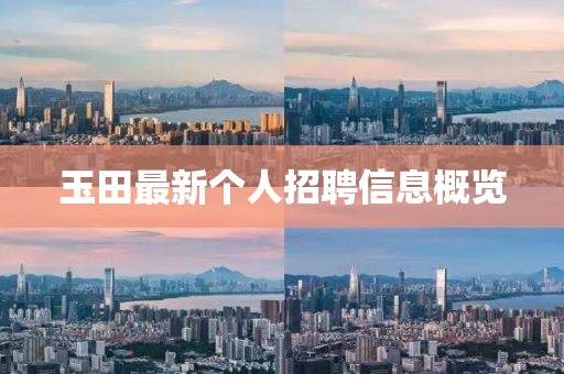 玉田最新个人招聘信息概览