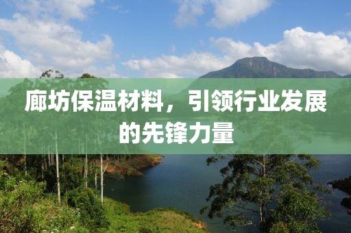 廊坊保温材料，引领行业发展的先锋力量