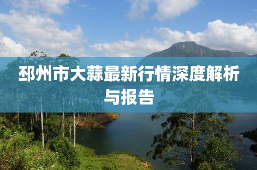 邳州市大蒜最新行情深度解析与报告