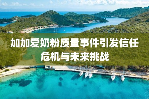 加加爱奶粉质量事件引发信任危机与未来挑战