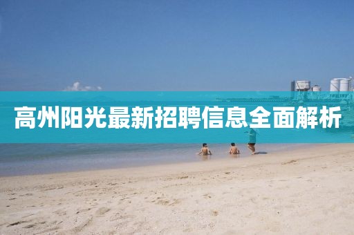 高州阳光最新招聘信息全面解析