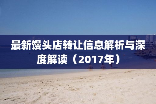 最新馒头店转让信息解析与深度解读（2017年）