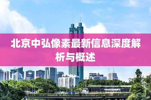 北京中弘像素最新信息深度解析与概述