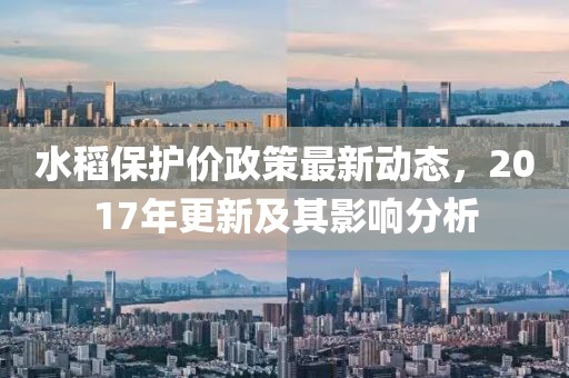 水稻保护价政策最新动态，2017年更新及其影响分析