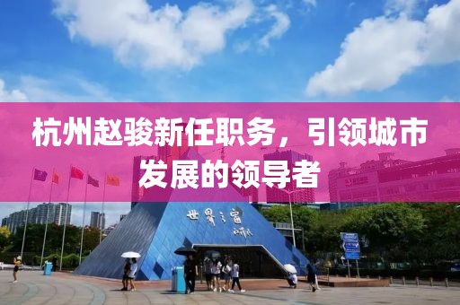 杭州赵骏新任职务，引领城市发展的领导者