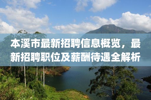 本溪市最新招聘信息概览，最新招聘职位及薪酬待遇全解析