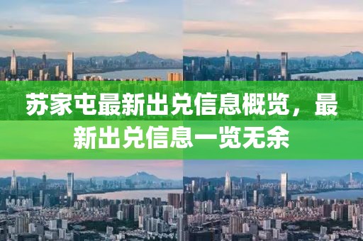 苏家屯最新出兑信息概览，最新出兑信息一览无余