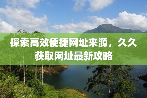 探索高效便捷网址来源，久久获取网址最新攻略