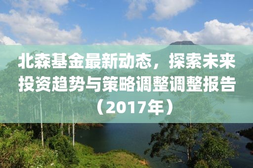 北森基金最新动态，探索未来投资趋势与策略调整调整报告（2017年）