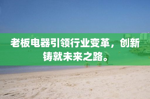 老板电器引领行业变革，创新铸就未来之路。