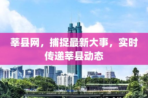 莘县网，捕捉最新大事，实时传递莘县动态