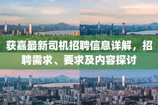 获嘉最新司机招聘信息详解，招聘需求、要求及内容探讨