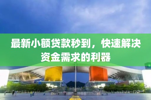最新小额贷款秒到，快速解决资金需求的利器